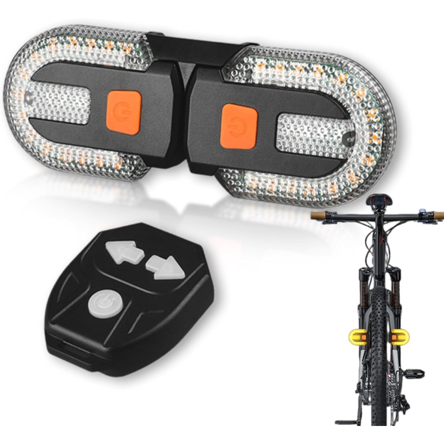 USB Rechargeable Bike Turn Signal Set for Enhanced Night Visibility